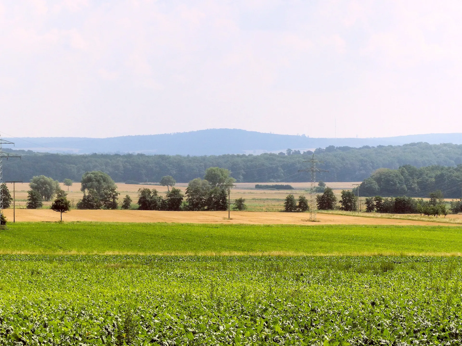 Blick von Rautheim über das Wabetal zum Höhenzug Elm